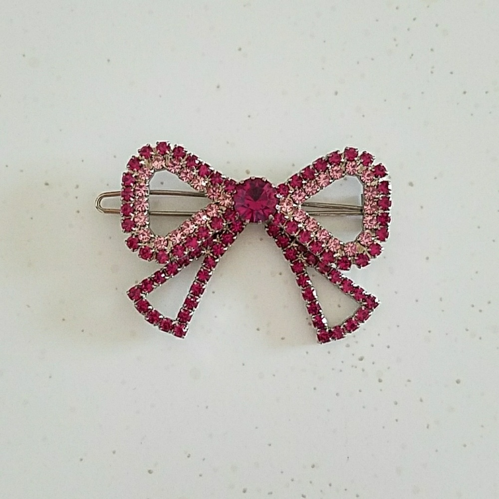 Tarina Tarantino Pink Bow Hair Clip, hair pin